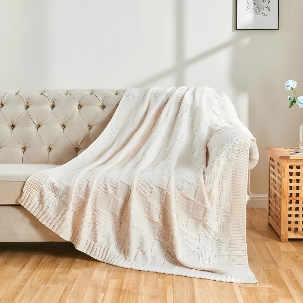 MonoWeave Pläd – Elegant Stickad Filt