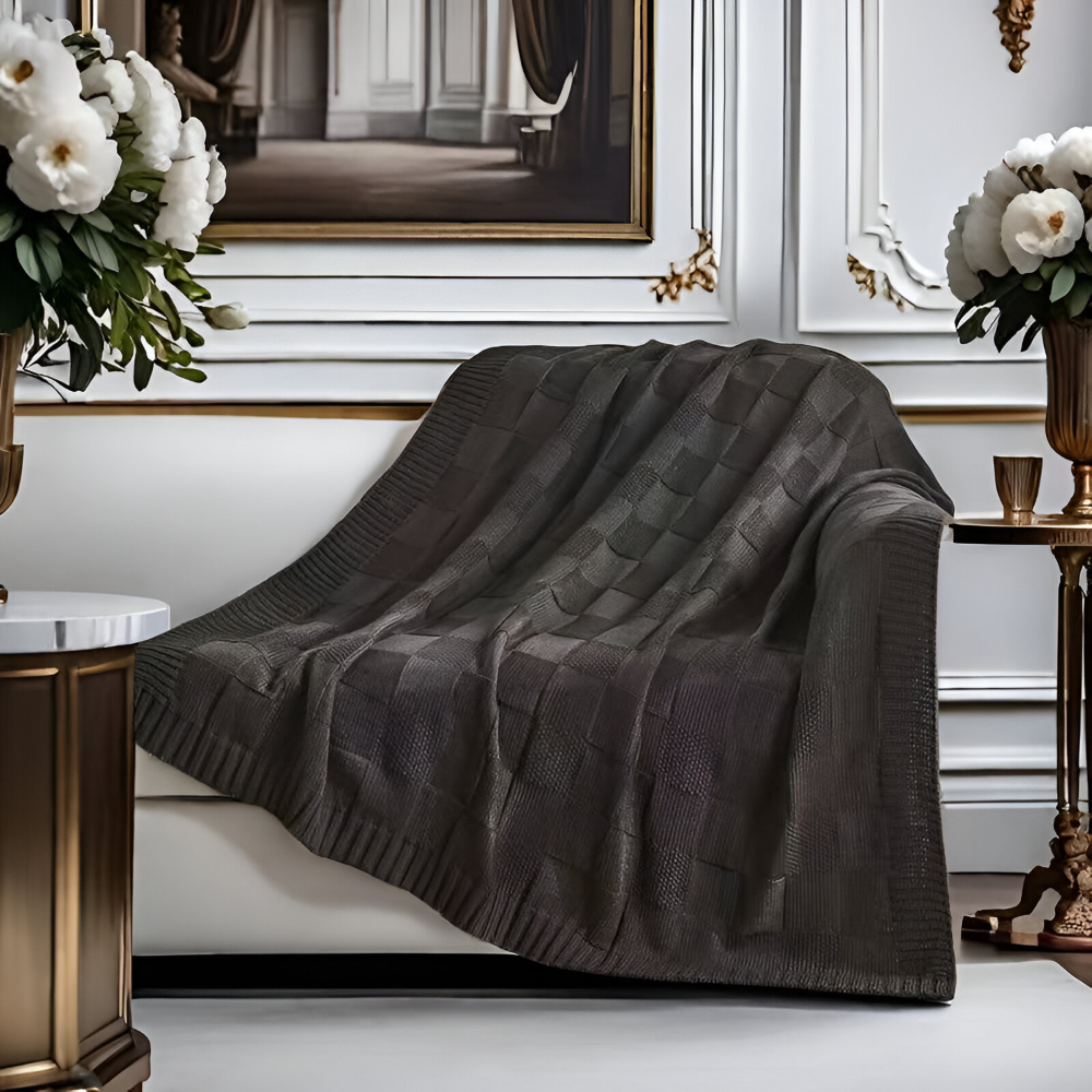 MonoWeave Pläd – Elegant Stickad Filt