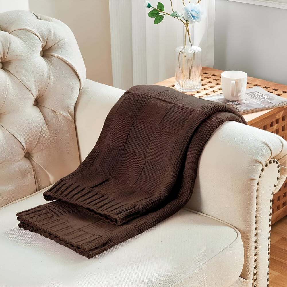 MonoWeave Pläd – Elegant Stickad Filt