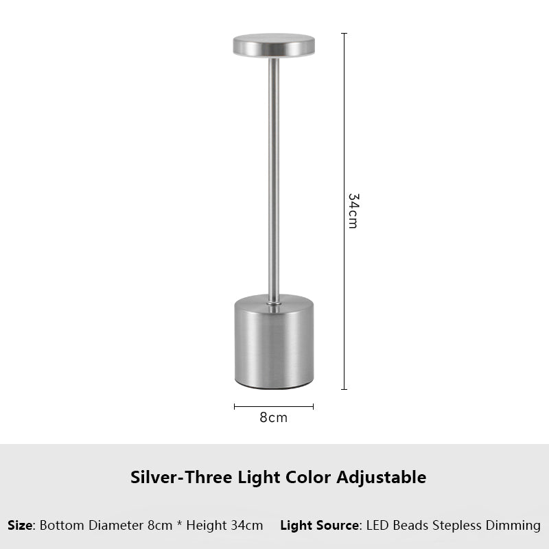 Enkel Touch LED Bordslampa – Uppladdningsbar & Justerbar i 3 Färger