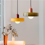 Justerbar färgglad hängande taklampa i glas – modern inredningsbelysning