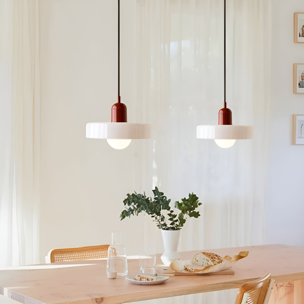 Justerbar färgglad hängande taklampa i glas – modern inredningsbelysning