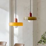 Justerbar färgglad hängande taklampa i glas – modern inredningsbelysning