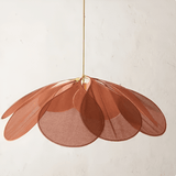 Vintage taklampa med blomdesign i tyg – hänglampa för vardagsrum