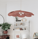 Vintage taklampa med blomdesign i tyg – hänglampa för vardagsrum