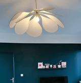 Vintage taklampa med blomdesign i tyg – hänglampa för vardagsrum