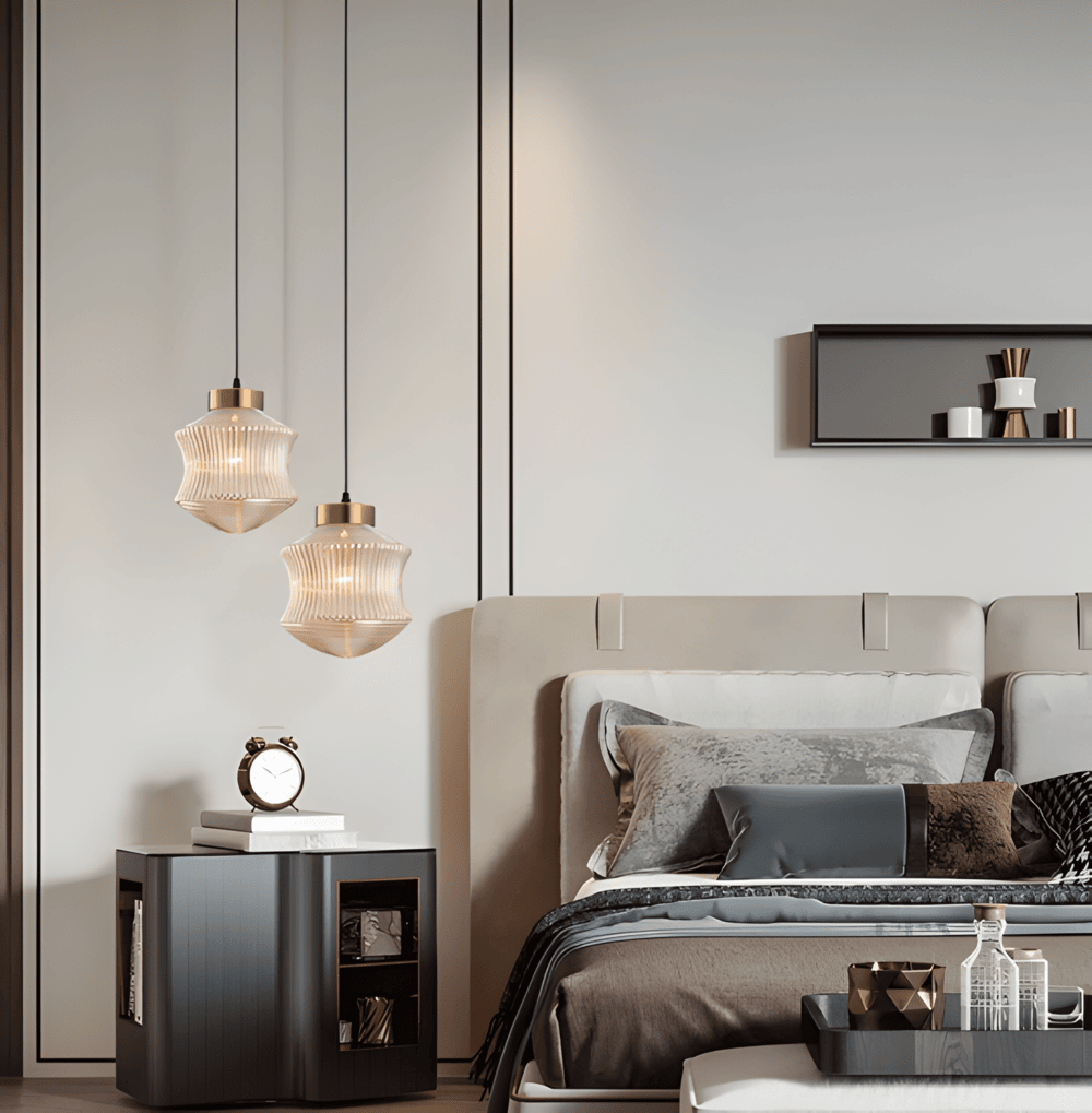 Aurelia Prism Pendellampa – Räfflad Glas Taklampa i Vintage Modern Stil