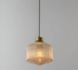 Aurelia Prism Pendellampa – Räfflad Glas Taklampa i Vintage Modern Stil