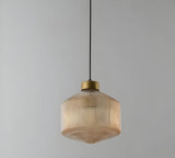 Aurelia Prism Pendellampa – Räfflad Glas Taklampa i Vintage Modern Stil
