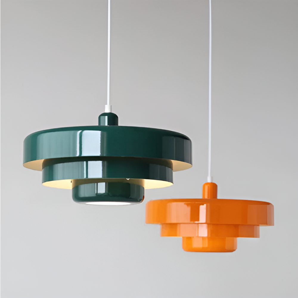 Orange vintage taklampa – stilfull hänglampa för vardagsrum och matsal