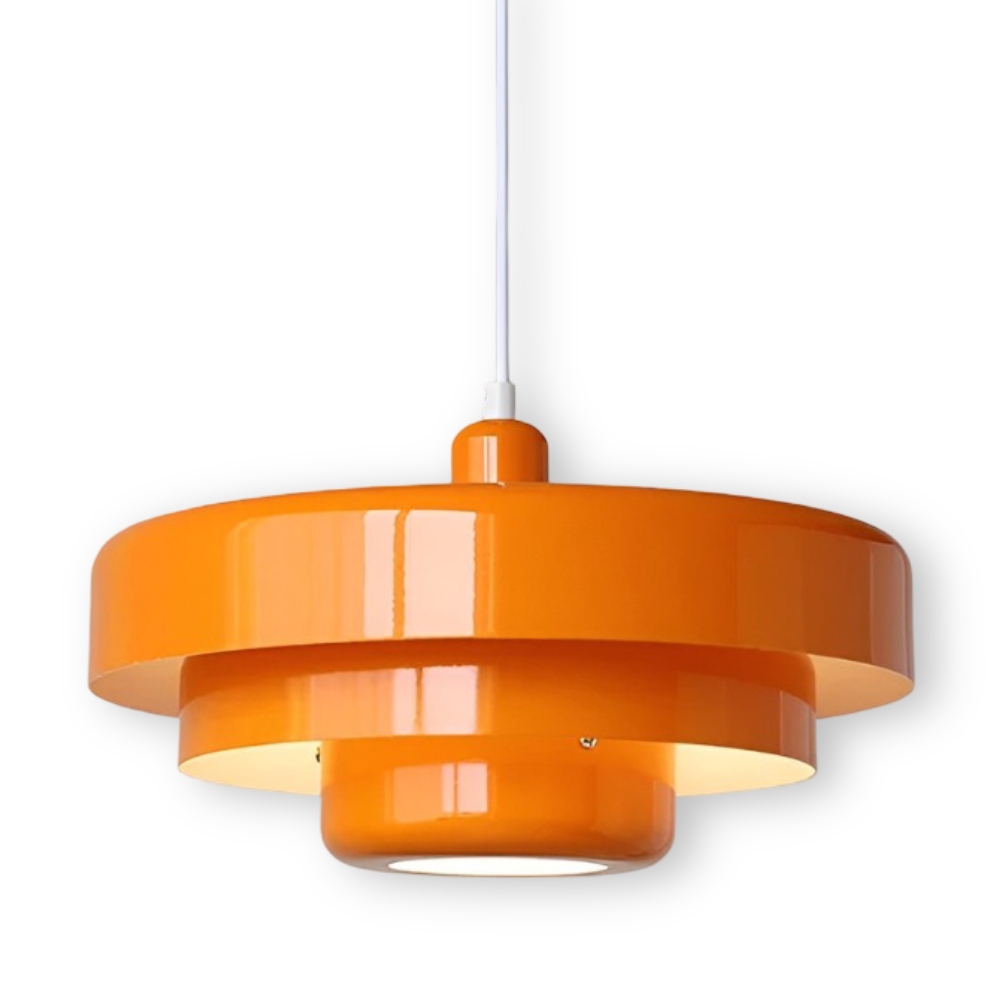 Orange vintage taklampa – stilfull hänglampa för vardagsrum och matsal