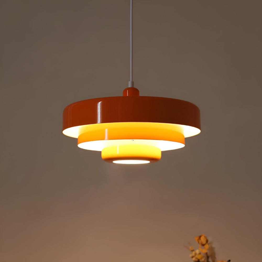 Orange vintage taklampa – stilfull hänglampa för vardagsrum och matsal