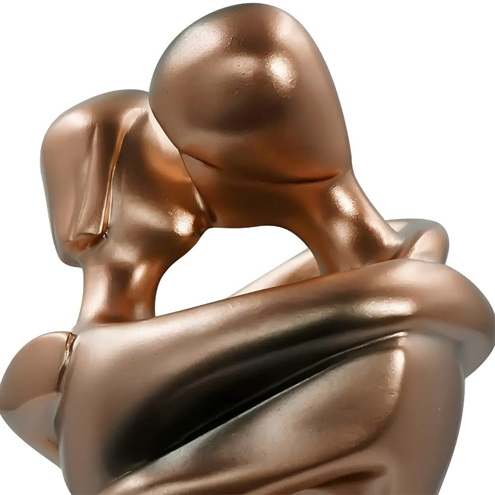 Lovers' Embrace – Konstnärlig Skulptur av Kyssande Par