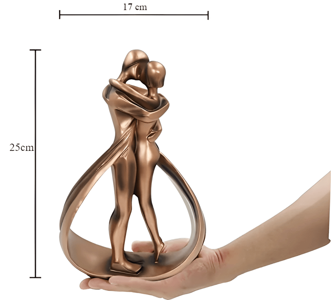 Lovers' Embrace – Konstnärlig Skulptur av Kyssande Par