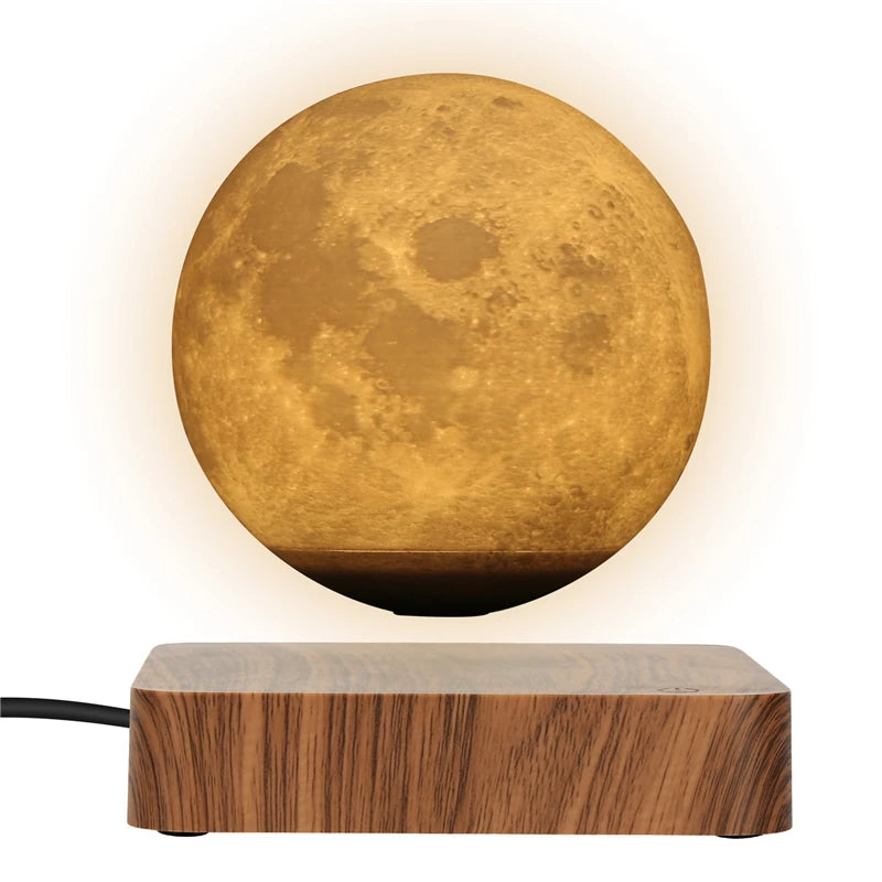 LunaGlow Månlampa – Svävande 3D LED Lampa med Magnetisk Levitationsdesign