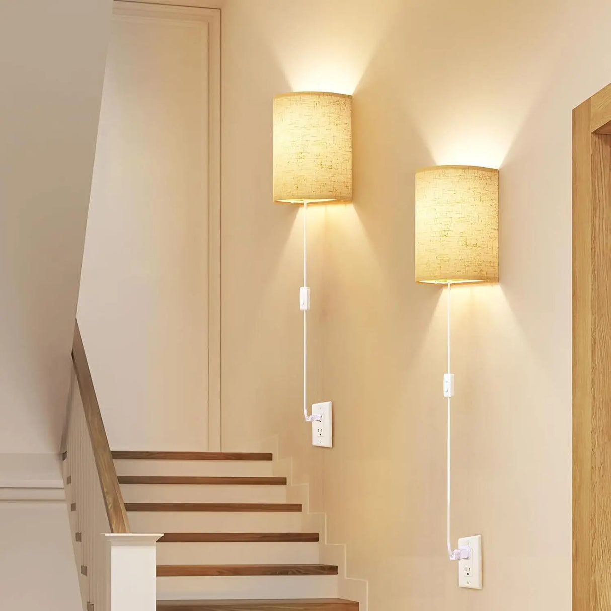 LinenWall Vägglampor – 2-pack Tygvägglampor