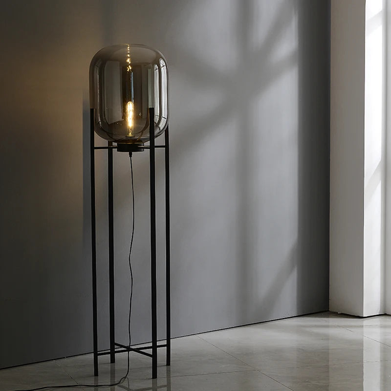 BubbleGlow Golvlampa – Skandinavisk Postmodern Lampa i Glas