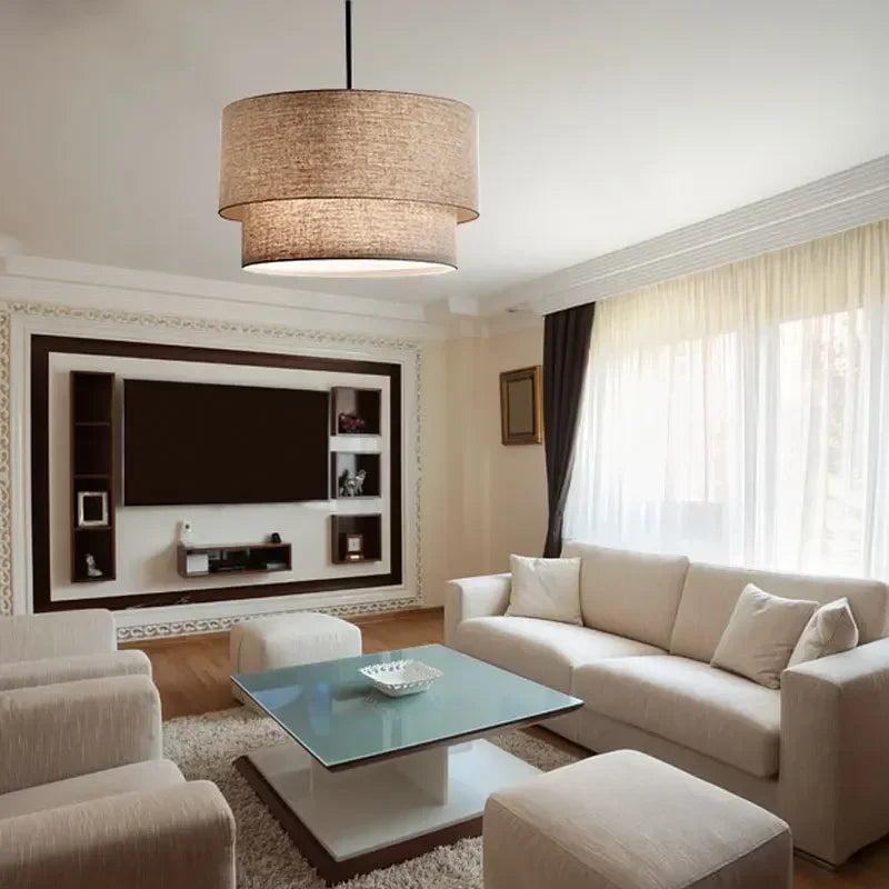 LinenForm Taklampa – Minimalistisk Tygpendel i Modern Design
