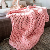 Chunky Chenille – Handstickad Pläd för Soffa och Säng, Supermjuk och Varm