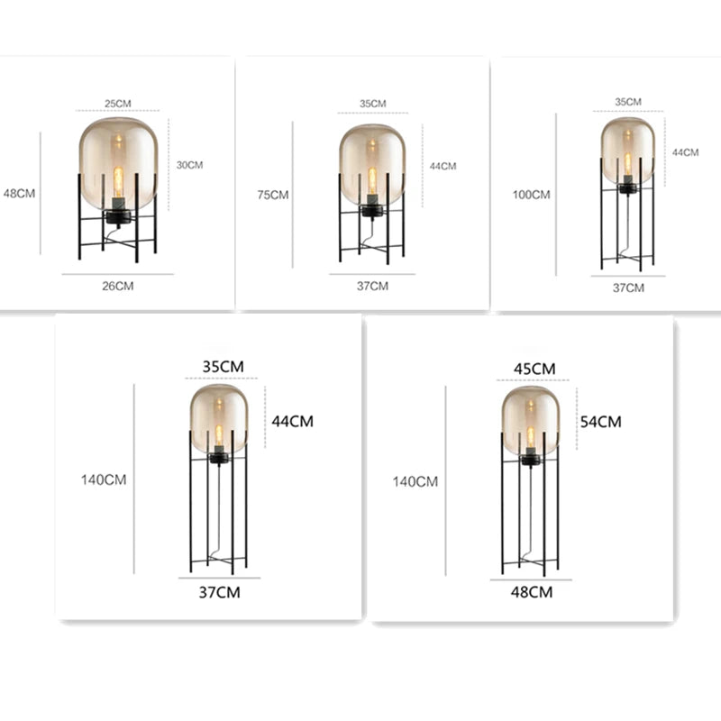 BubbleGlow Golvlampa – Skandinavisk Postmodern Lampa i Glas