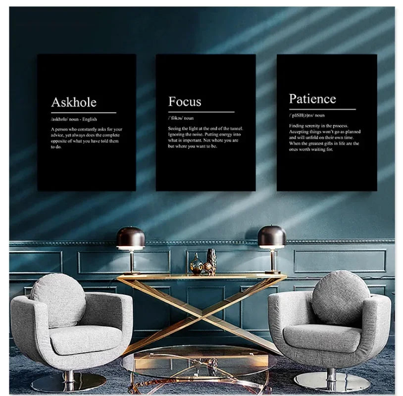 Success & Focus – Minimalistisk Motivationsposter på Canvas