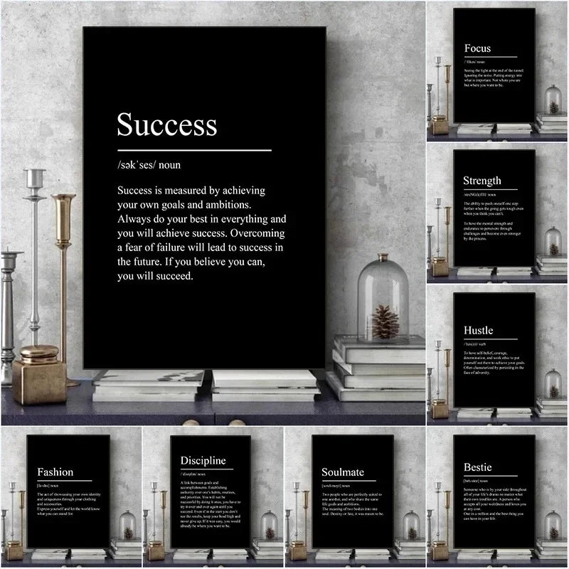 Success & Focus – Minimalistisk Motivationsposter på Canvas