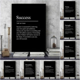 Success & Focus – Minimalistisk Motivationsposter på Canvas