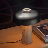 Nordisk Designer Bordslampa – Svampformad Lampa i Travertin