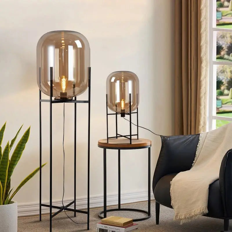 BubbleGlow Golvlampa – Skandinavisk Postmodern Lampa i Glas