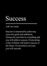 Success & Focus – Minimalistisk Motivationsposter på Canvas