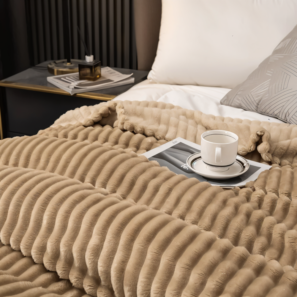 CozyRib Filt – Extra Mjuk & Värmande Ribbad Pläd