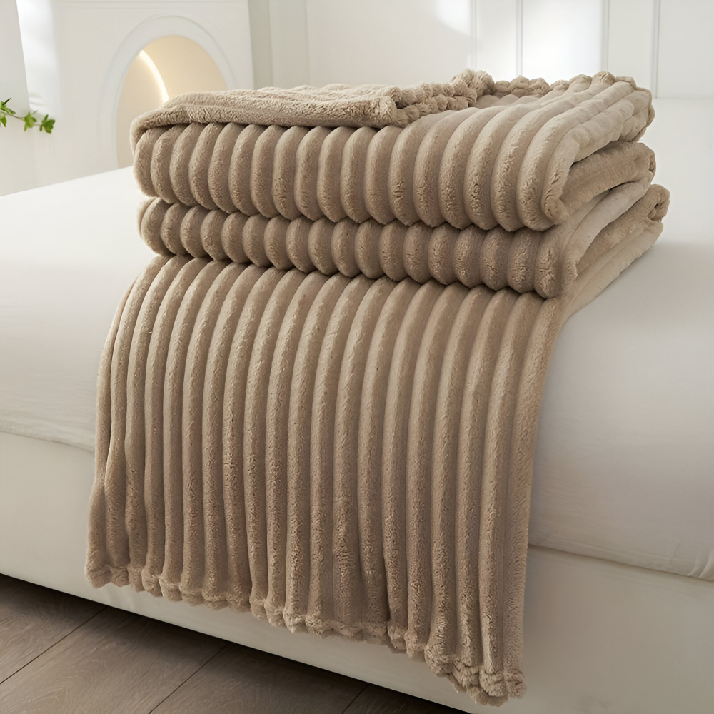CozyRib Filt – Extra Mjuk & Värmande Ribbad Pläd