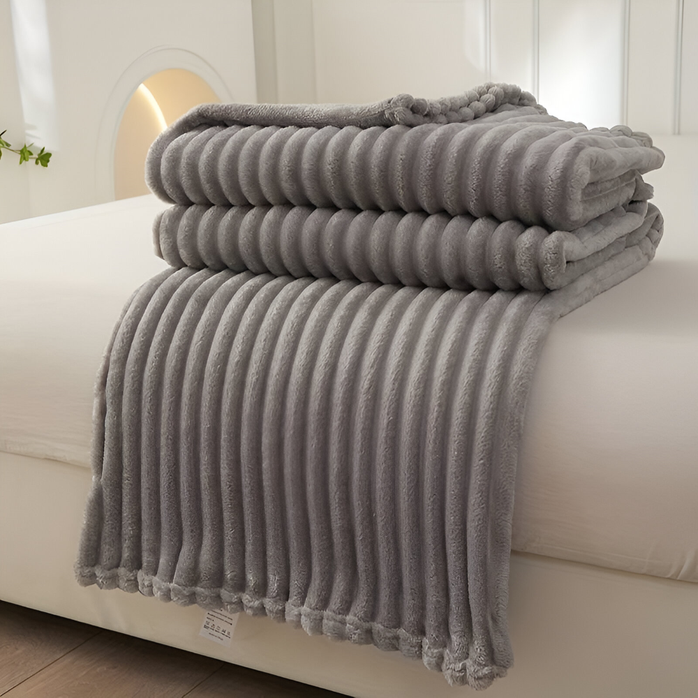 CozyRib Filt – Extra Mjuk & Värmande Ribbad Pläd
