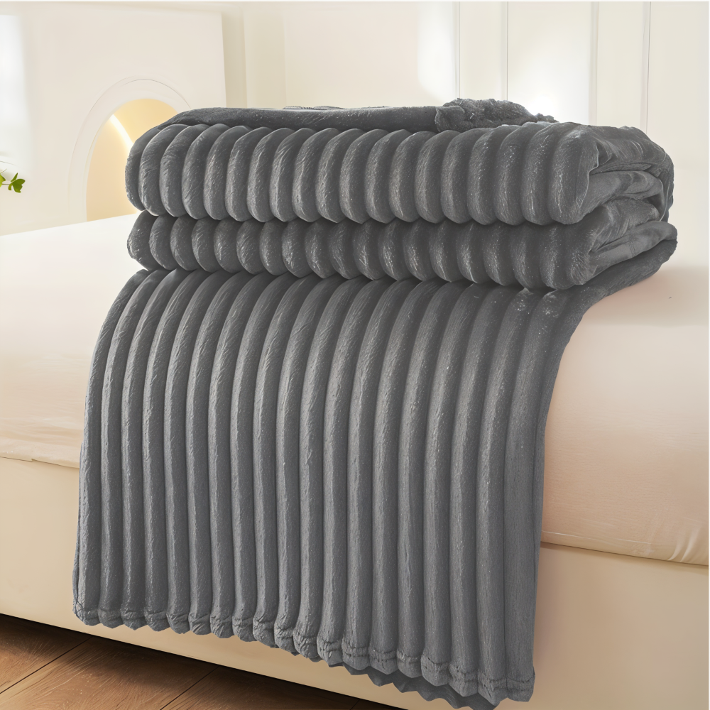 CozyRib Filt – Extra Mjuk & Värmande Ribbad Pläd