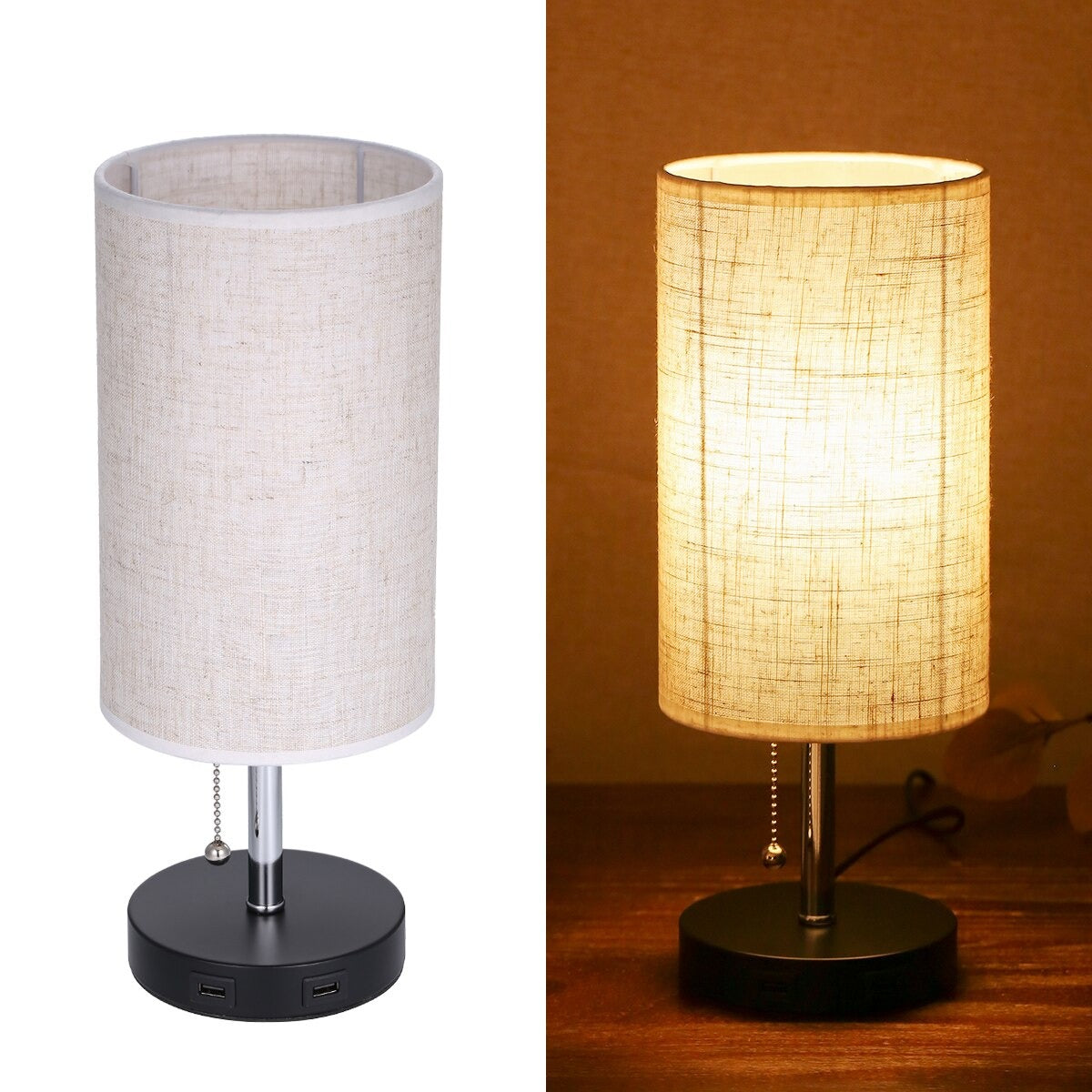 ScandiLight Bordslampa – Modern Sänglampa med USB & Touch