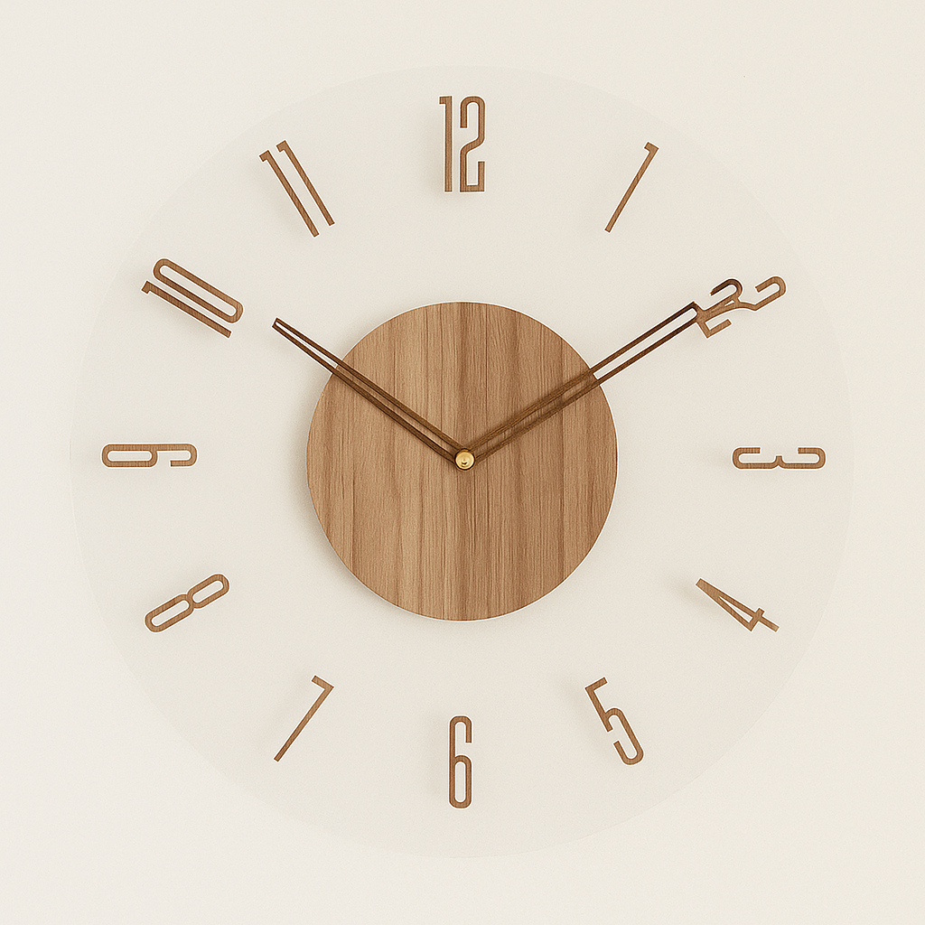 NordicTime – Minimalistisk Väggklocka i Trä