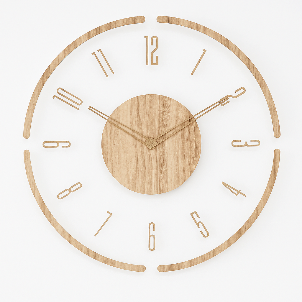 NordicTime – Minimalistisk Väggklocka i Trä
