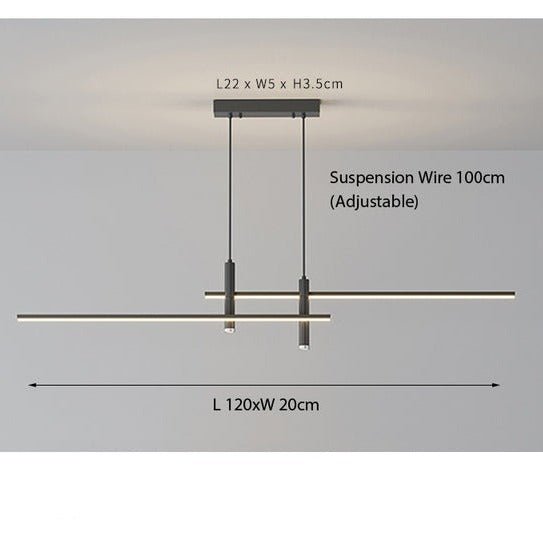 LumiLine – Modern LED Linear Takpendel med Justerbar Höjd och Dimmer