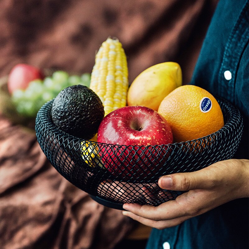 FruityNest – Dubbelväggad Mesh Fruktskål i Metall, Dekorativ Mittpunkt