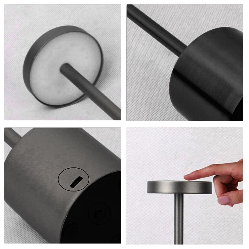 Enkel Touch LED Bordslampa – Uppladdningsbar & Justerbar i 3 Färger