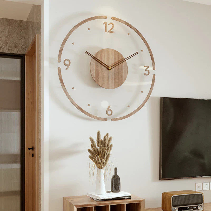 NordicTime – Minimalistisk Väggklocka i Trä