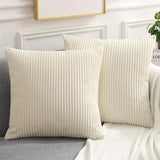 Fluffigt Corduroy Kuddfodral med Randigt Mönster