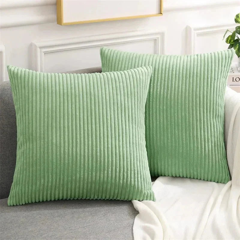 Fluffigt Corduroy Kuddfodral med Randigt Mönster