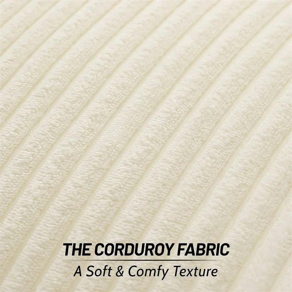 Fluffigt Corduroy Kuddfodral med Randigt Mönster