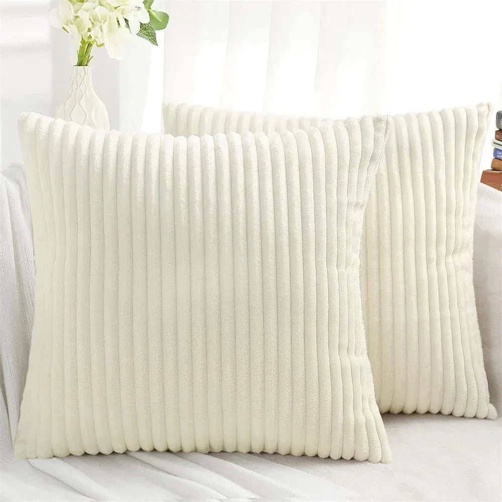 Fluffigt Corduroy Kuddfodral med Randigt Mönster