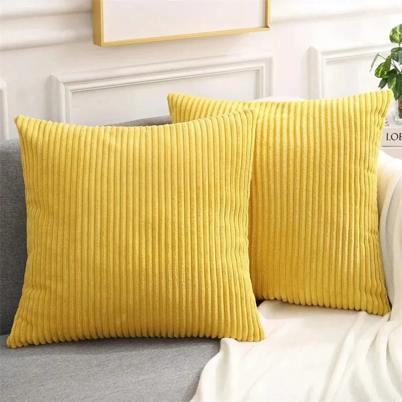 Fluffigt Corduroy Kuddfodral med Randigt Mönster