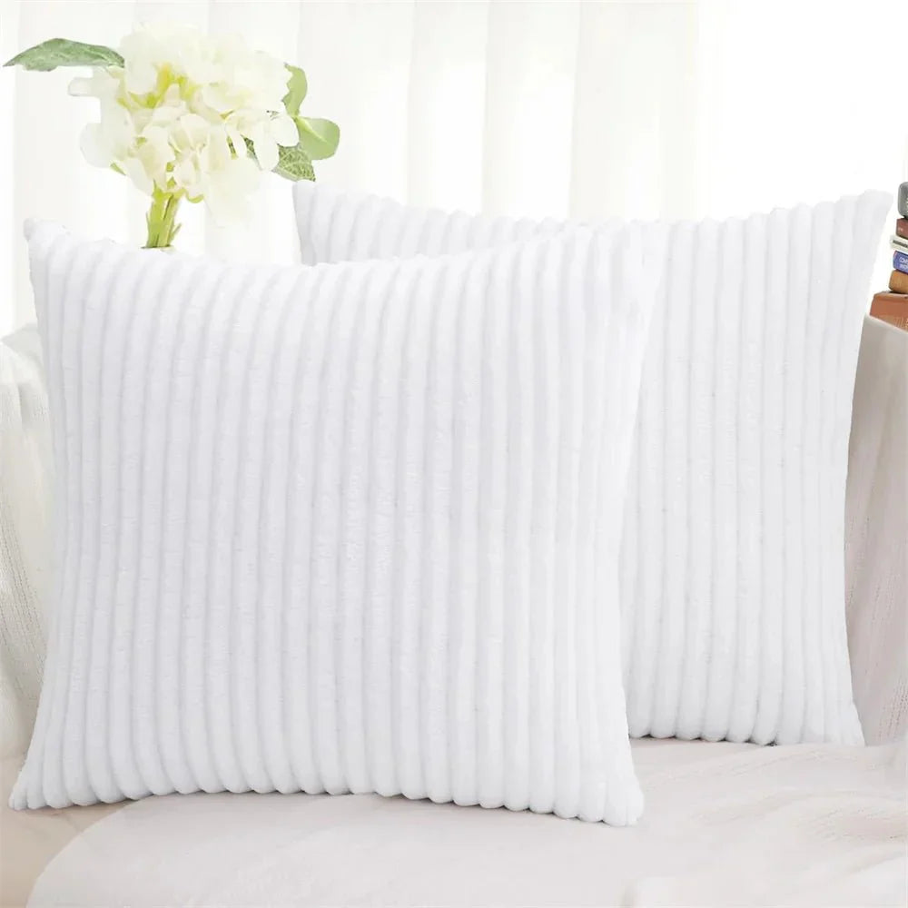 Fluffigt Corduroy Kuddfodral med Randigt Mönster