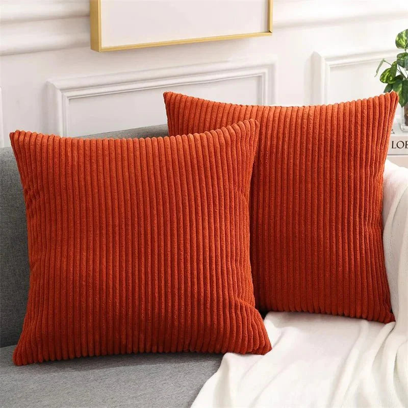 Fluffigt Corduroy Kuddfodral med Randigt Mönster